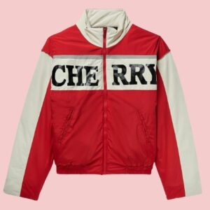 Cherry La Pit Crew Logo Print Padded Shell Red Jacket