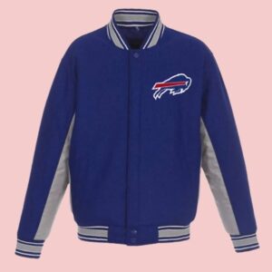 NFL Buffalo Bills Royal And Gray Varsity Wool Jacket