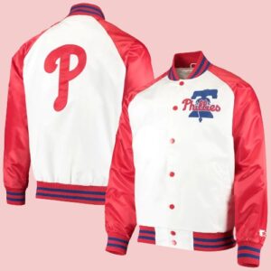 Philadelphia Phillies Red And White Satin Jacket