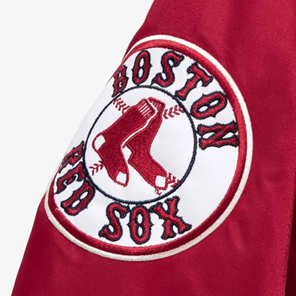 Boston Red Sox Cooperstown Red Varsity Satin Jacket - Image 3