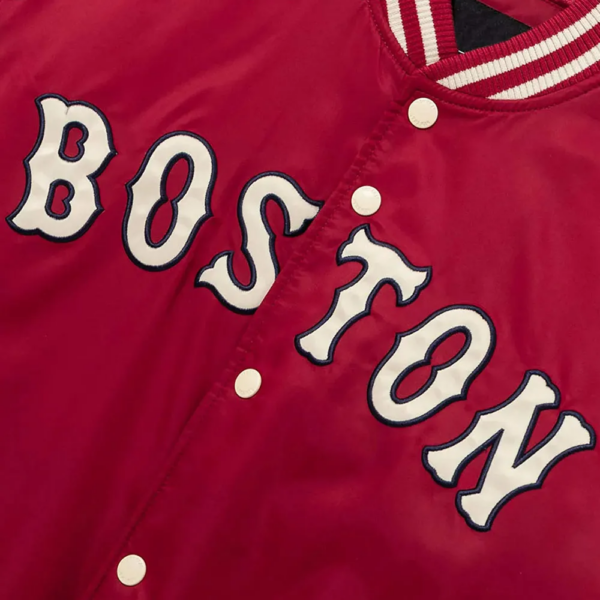 Boston Red Sox Cooperstown Red Varsity Satin Jacket - Image 2