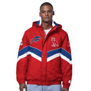 Buffalo Bills OVO x Starter Red Sideline Full Snap Puffer Jacket