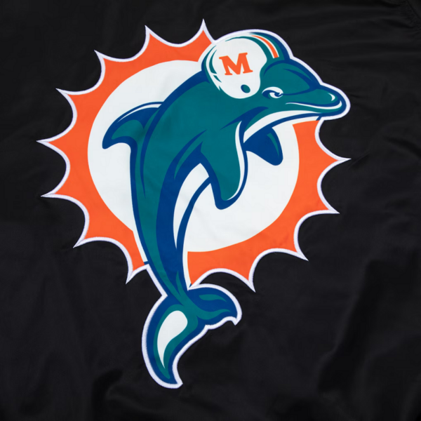 Miami Dolphins GOLF WANG Black Bomber Satin Jacket - Image 6
