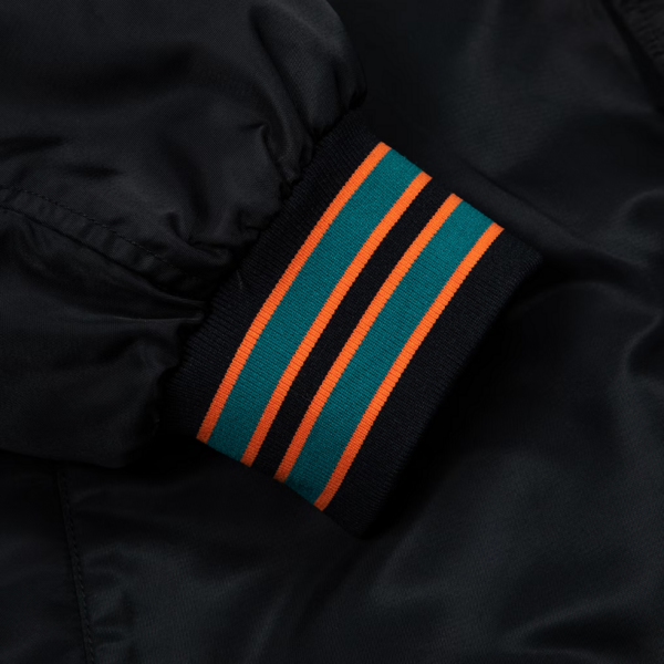 Miami Dolphins GOLF WANG Black Bomber Satin Jacket - Image 8