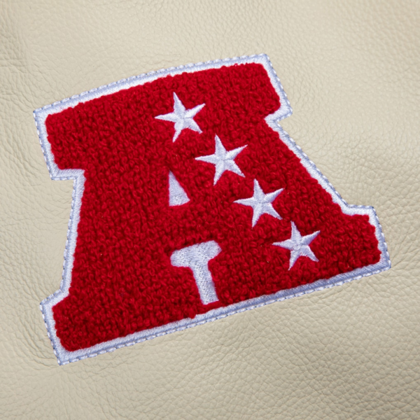 NFL GOLF WANG Blue Letterman Full Snap Jacket - Image 8