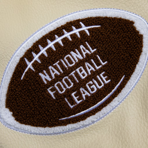 NFL GOLF WANG Blue Letterman Full Snap Jacket - Image 6