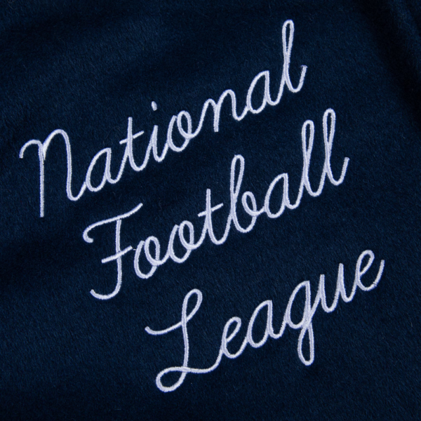 NFL GOLF WANG Blue Letterman Full Snap Jacket - Image 5