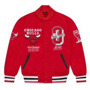 Ovo Chicago Bulls Varsity Red Wool Jacket