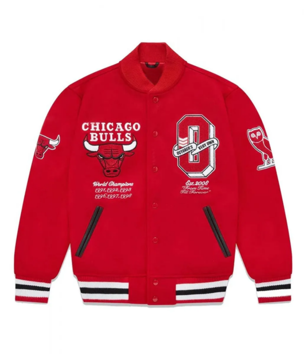 Ovo Chicago Bulls Varsity Red Wool Jacket