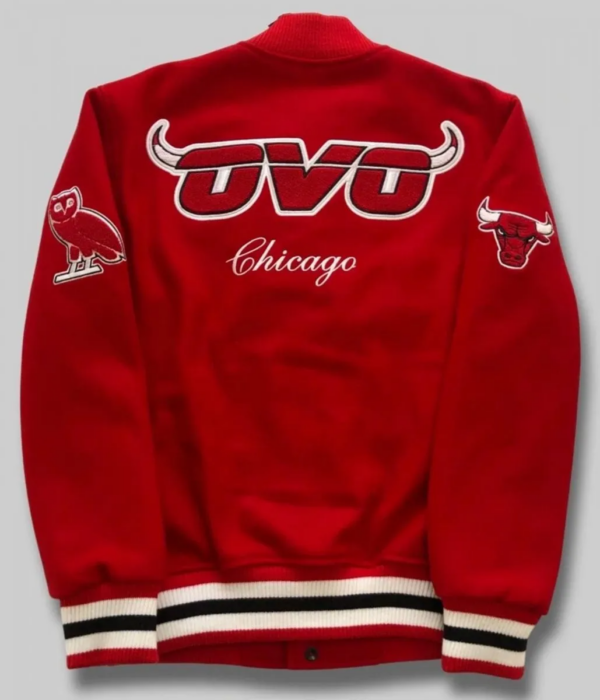 Chicago Bulls October’s Very Own Wool Red Varsity Jacket - Image 5