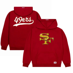 San Francisco 49ers GOLF WANG Scarlet Cutout Pullover Hoodie