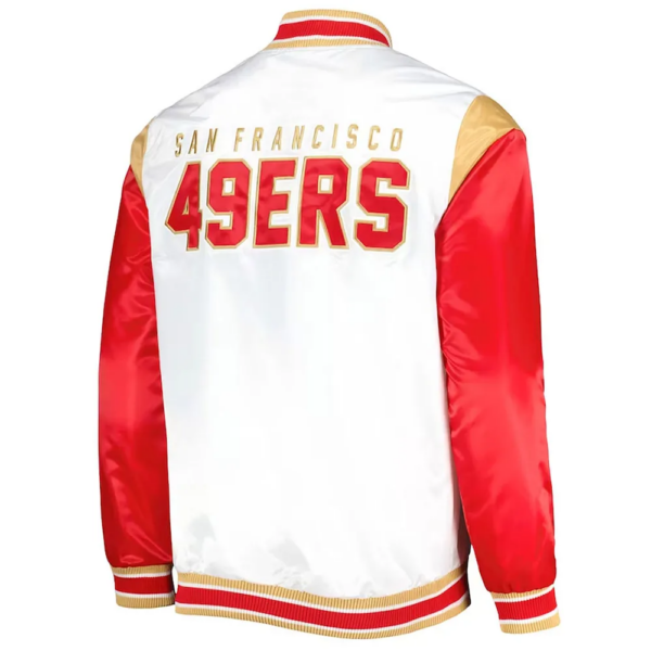 San Francisco 49ers Starter Throwback Warm Up Pitch Satin Jacket - Image 3