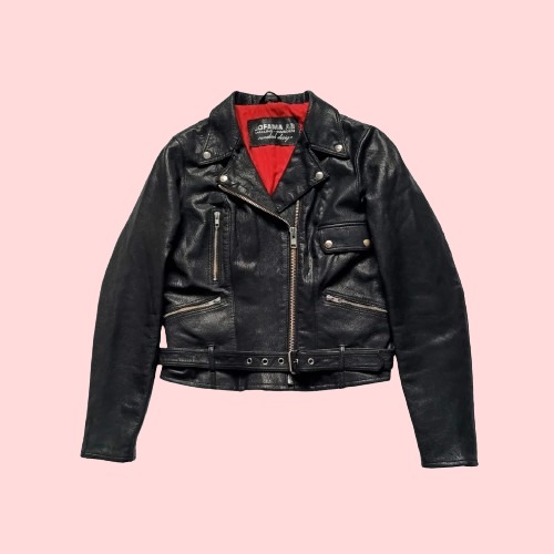 80s Jofama Malung Cropped Motorcycle Punk Leather Jacket