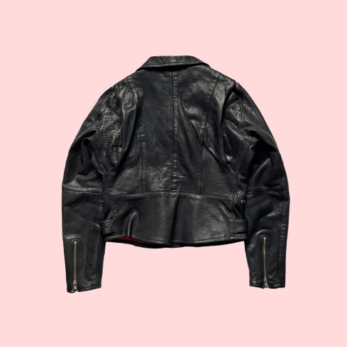 Vintage 80s Jofama Malung Cropped Motorcycle Punk Leather Jacket - Image 4