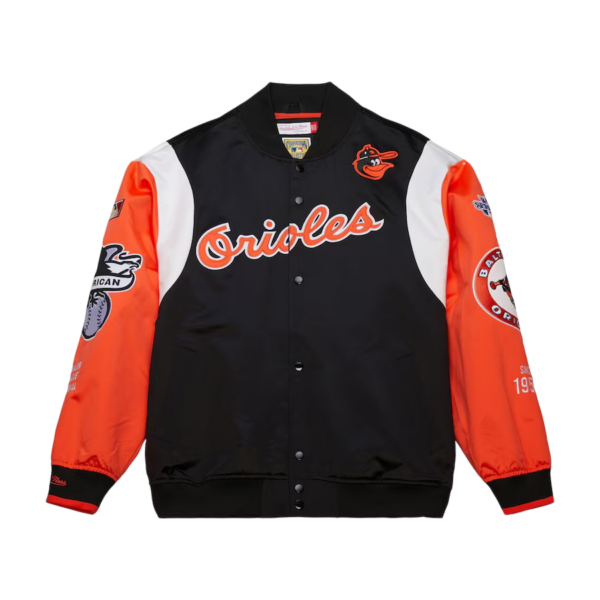 Baltimore Orioles Mitchell & Ness Black/Orange Cooperstown Collection Team Origins Jacket - Image 4