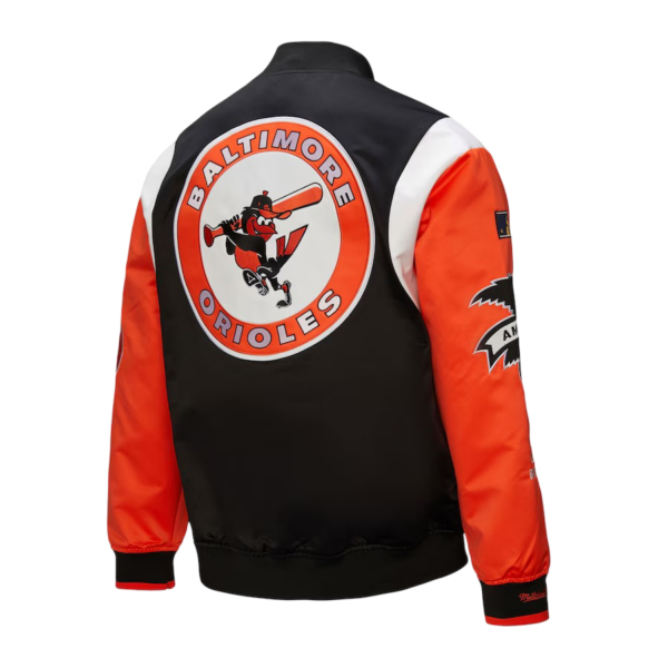 Baltimore Orioles Mitchell & Ness Black/Orange Cooperstown Collection Team Origins Jacket - Image 3
