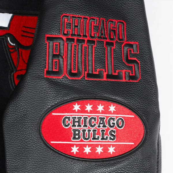 Chicago Bulls Area Code Classic Rib Bomber Varsity Jacket - Image 7