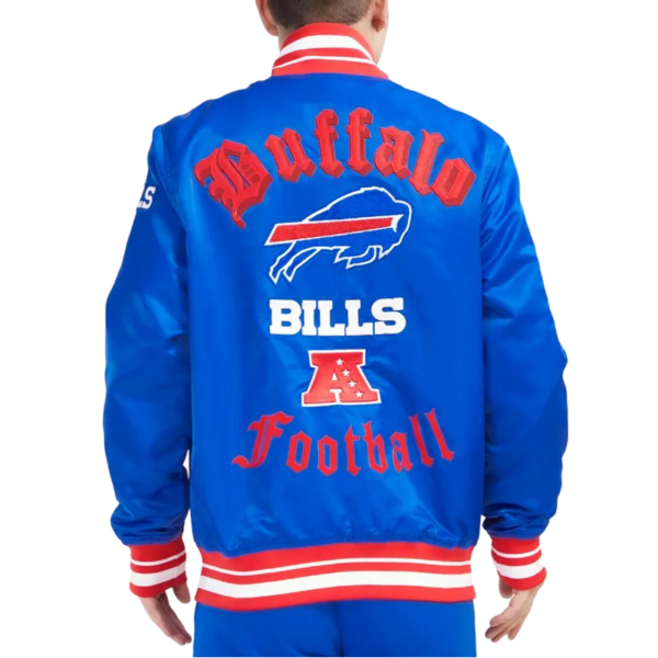 Buffalo Bills Old English Classic Rib Satin Jacket - Image 4