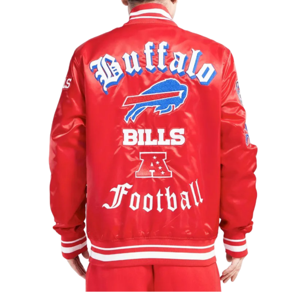 Buffalo Bills Old English Classic Rib Satin Jacket - Image 8