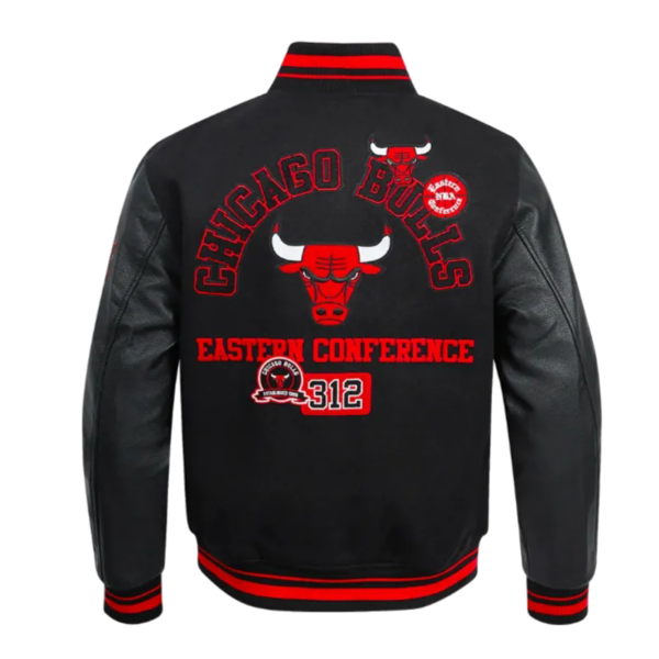 Chicago Bulls Area Code Classic Rib Bomber Varsity Jacket - Image 4