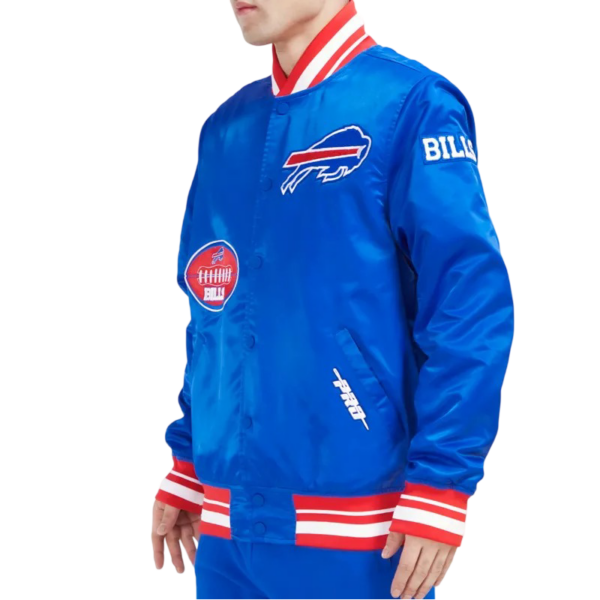 Buffalo Bills Old English Classic Rib Satin Jacket - Image 3