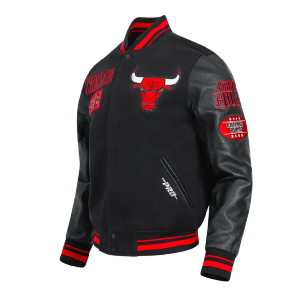 Chicago Bulls Area Code Classic Rib Bomber Varsity Jacket - Image 2