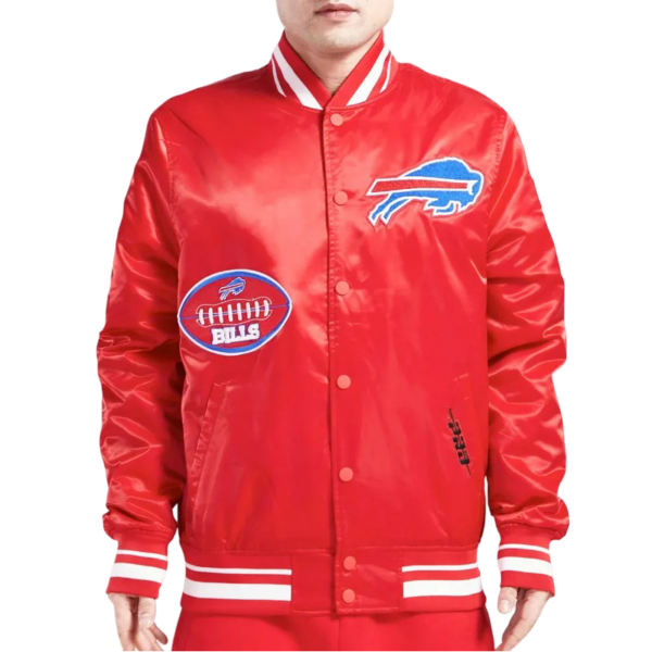 Buffalo Bills Old English Classic Rib Satin Jacket - Image 5