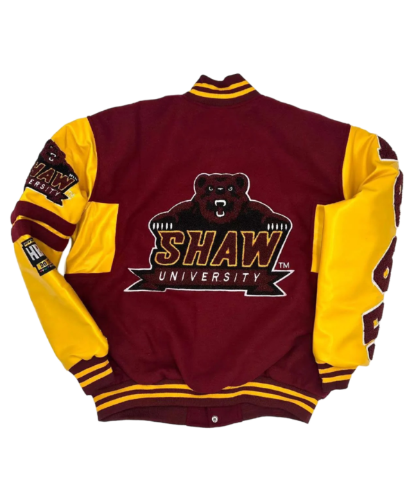 Shaw University Ole Skool Bomber Varsity Wool/leather Jacket - Image 4