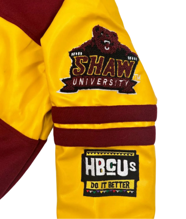 Shaw University Ole Skool Bomber Varsity Wool/leather Jacket - Image 3