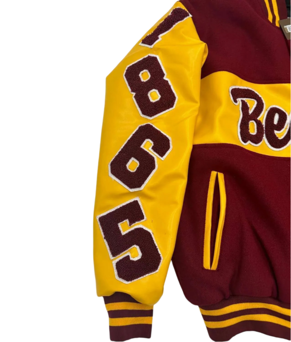 Shaw University Ole Skool Bomber Varsity Wool/leather Jacket - Image 2