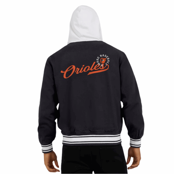 Baltimore Orioles Black Bomber Hooded Jacket - Image 6
