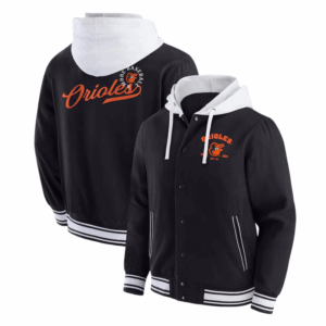 Baltimore Orioles Blacks Bomber Hooded Jacket