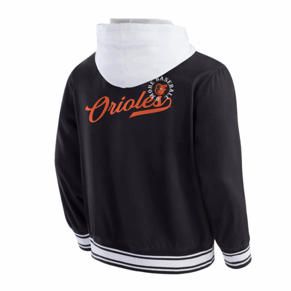 Baltimore Orioles Black Bomber Hooded Jacket - Image 3
