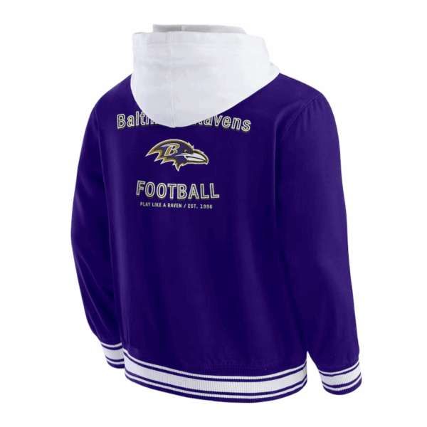 Baltimore Ravens Purple Cotton Hooded Jacket - Image 3