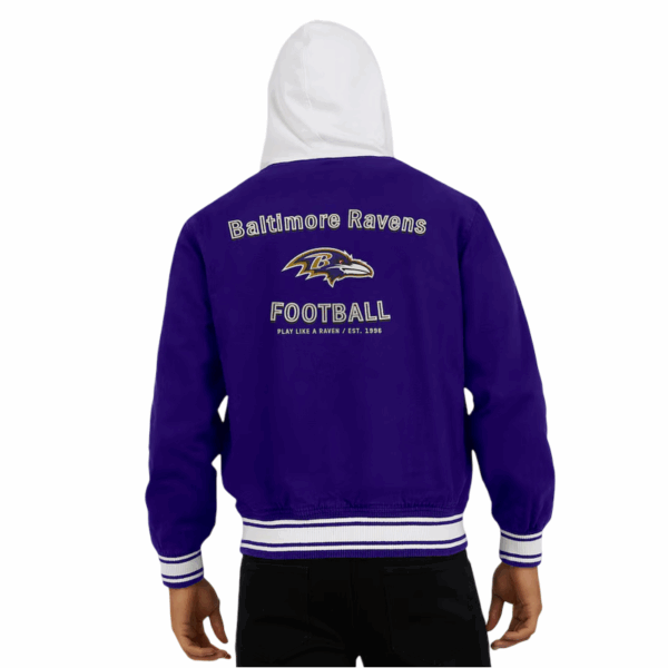 Baltimore Ravens Purple Cotton Hooded Jacket - Image 6