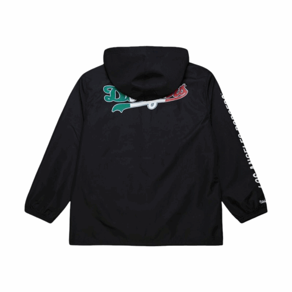 Black Dodgers Coaches Hooded Black Windbreaker Jacket - Image 2