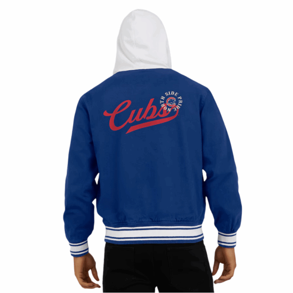 Chicago Cubs Royal Hooded Cotton Jacket - Image 6