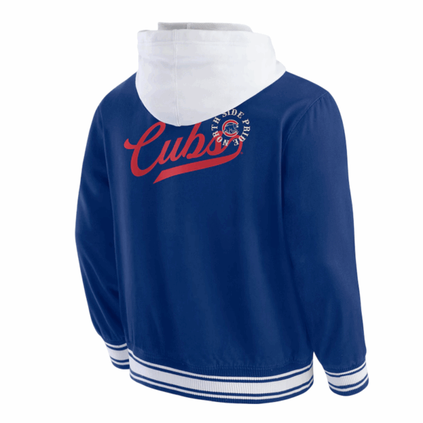 Chicago Cubs Royal Hooded Cotton Jacket - Image 3
