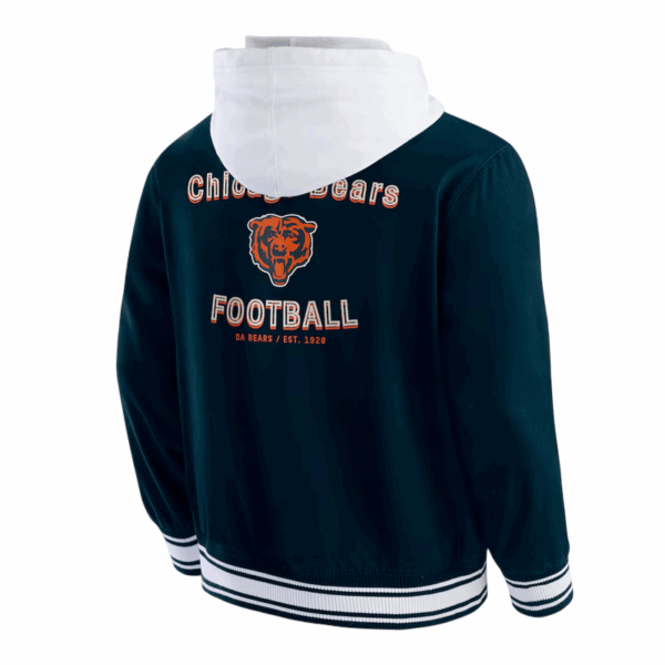Chicago Bears Navy Bomber Hooded Jacket - Image 2