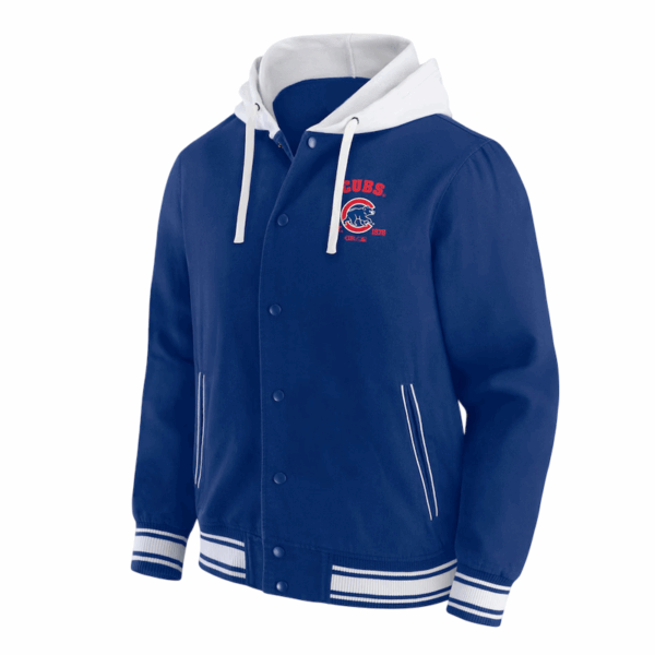 Chicago Cubs Royal Hooded Cotton Jacket - Image 2