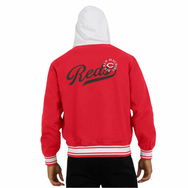 Cincinnati Reds Red Cotton Hooded Jacket - Image 6