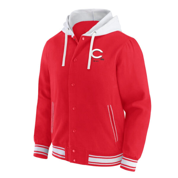 Cincinnati Reds Red Cotton Hooded Jacket - Image 2