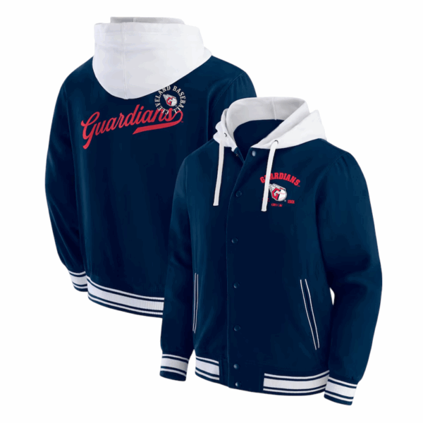 Cleveland Guardians Navy Hooded Jacket - Image 3