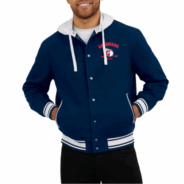 Cleveland Guardians Navy Hooded Jacket - Image 4