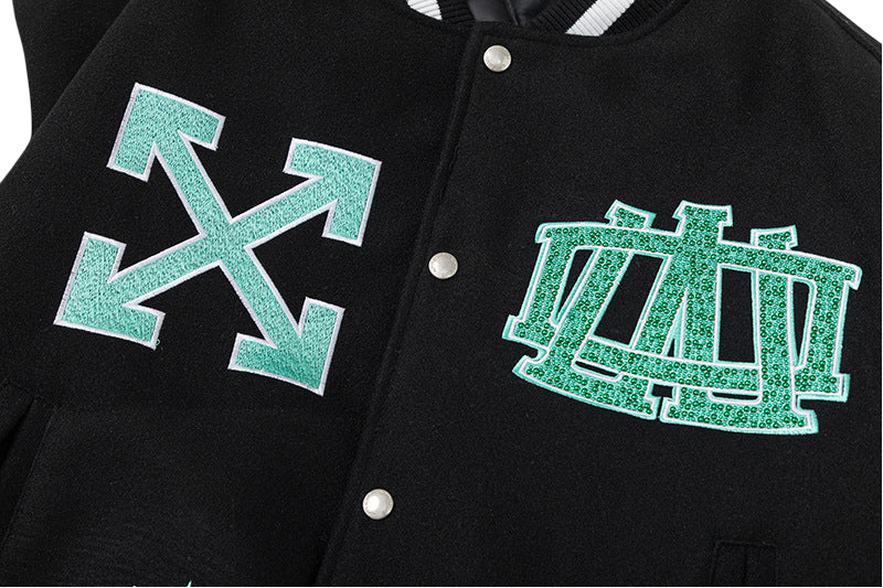 Off White X New York Liberty Varsity Jacket - Image 5
