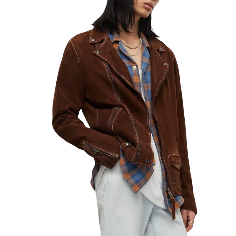 Tell Me Everything Dylan Brady Brown Suede Jacket - Image 4