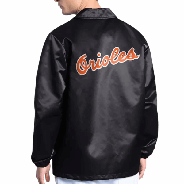 Baltimore Orioles Point Man Coaches Jacket - Black - Image 2