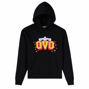 OVO x UFC Flame Logo Black Hoodie