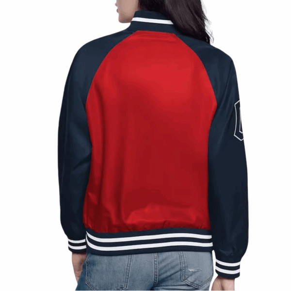 Cleveland Guardians Home Run Varsity Red/Navy Satin Jacket - Image 2