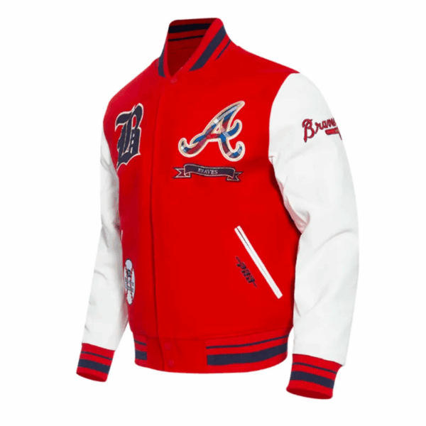Atlanta Braves Prep Varsity Wool/Leather Jacket - Image 2